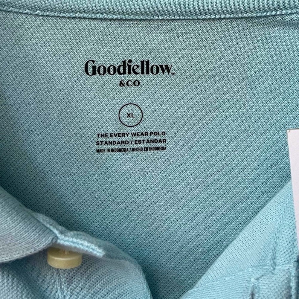 Goodfellow & Co Short Sleeve Every Wear Polo Shirt Mens XL Soft Blue Stretch NWT - Picture 6 of 8